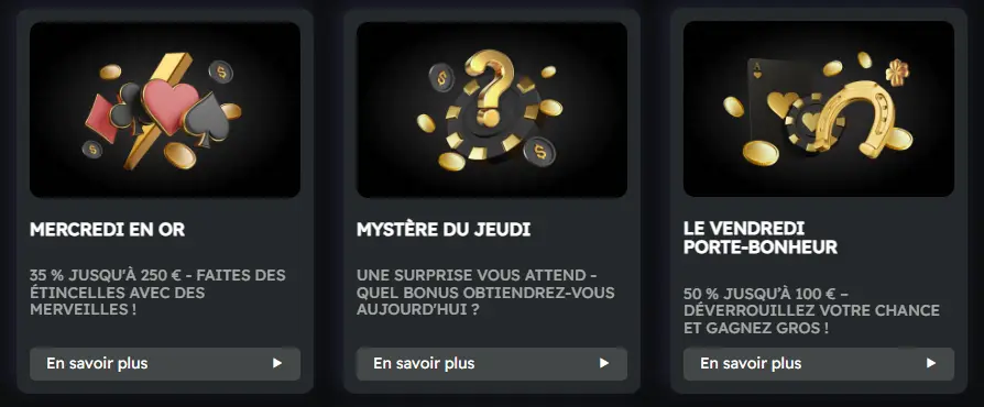 Bonus de bienvenue – offre pour la première inscription et premier dépôt